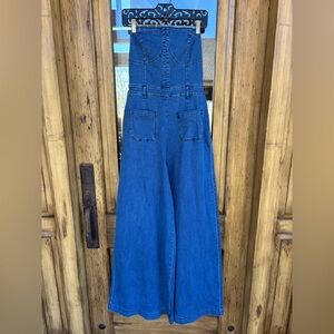 BNWT denim wide leg corset top jumpsuit